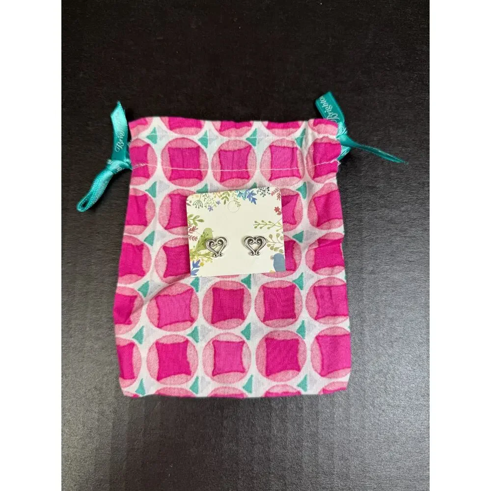 Brighton Genoa Silver Heart Small Post Earrings - Picture 2 of 3